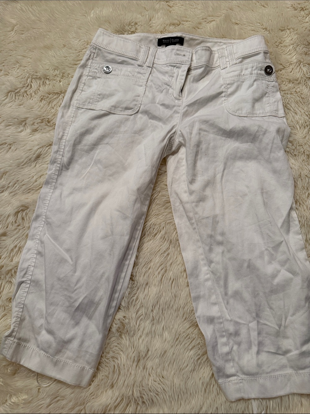 White House Black Market White Cropped Ankle Pants